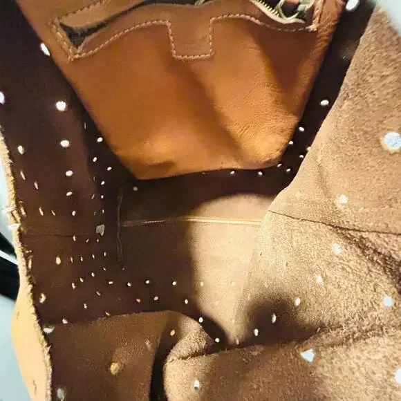 Madewell Bag Womens Size Medium Brown Leather Tote Perforated Transport Shoulder - Picture 9 of 11